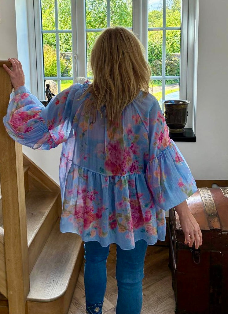 Blue Floral Top