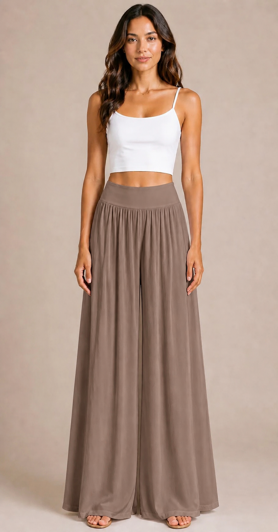 Wide Leg Palazzo Pants – Mocha
