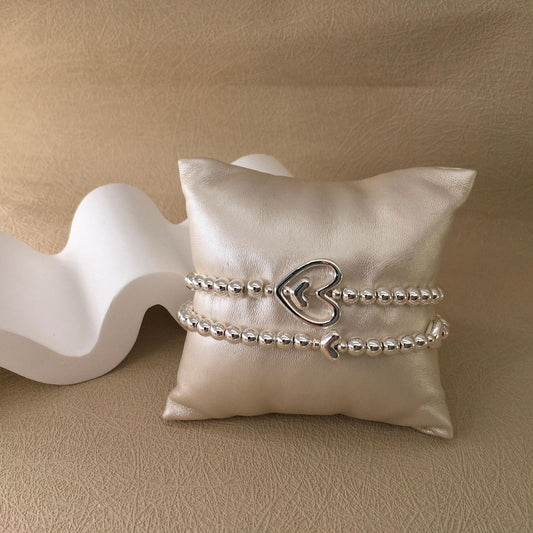 Silver Double Heart Bracelet