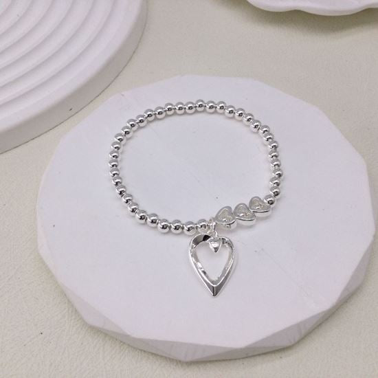 Silver Single Heart Bracelet