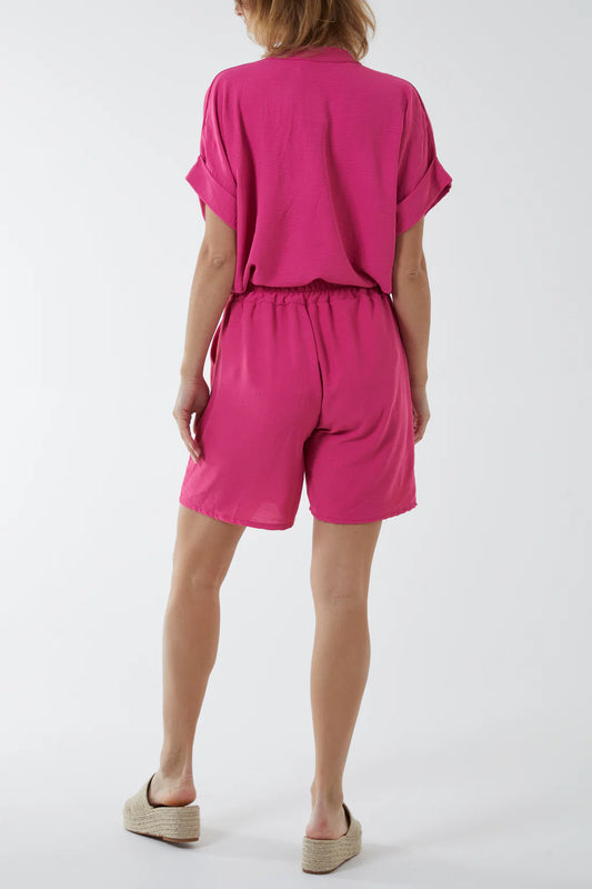 V-Neck Top and Shorts Set