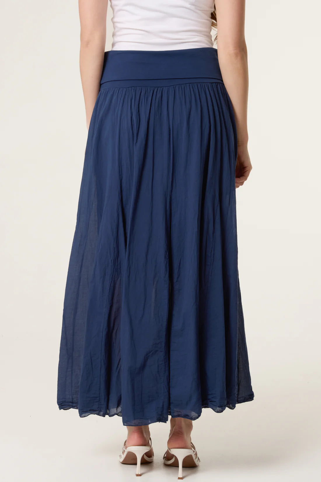 Italian Crinkle Waistband Maxi Skirt