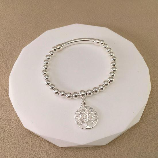 Tree of Life Silver Bar Bracelet