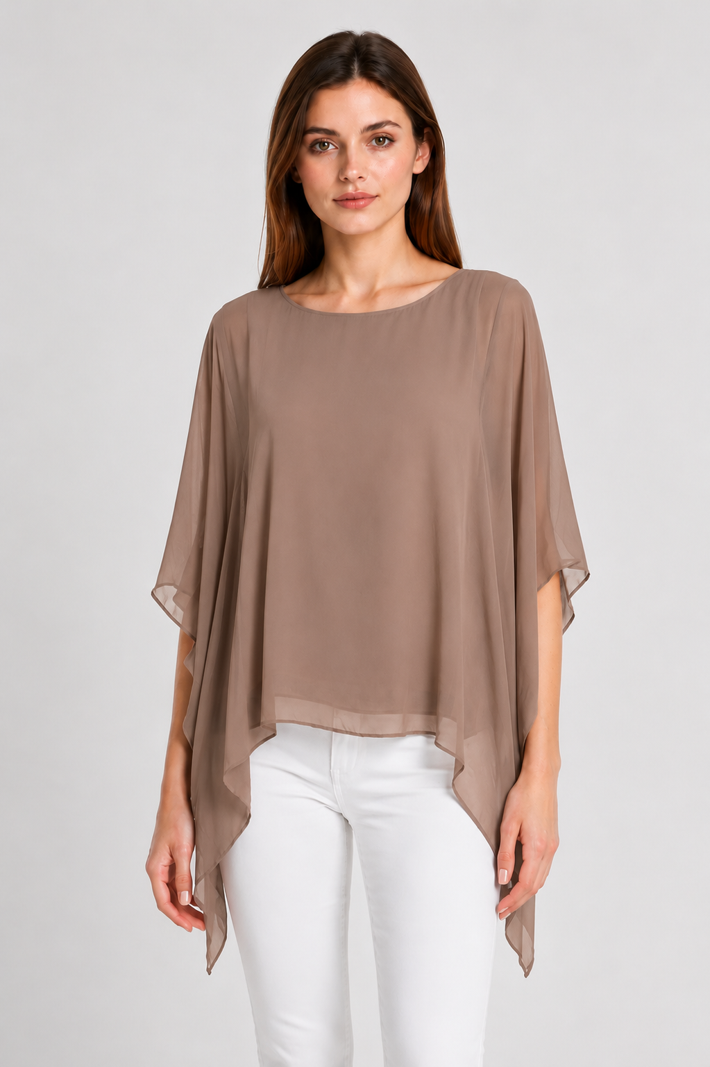 Silk & Viscose Overlay Top with Built-In Vest