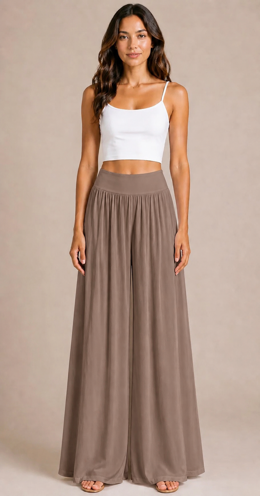 Wide Leg Palazzo Pants – Mocha