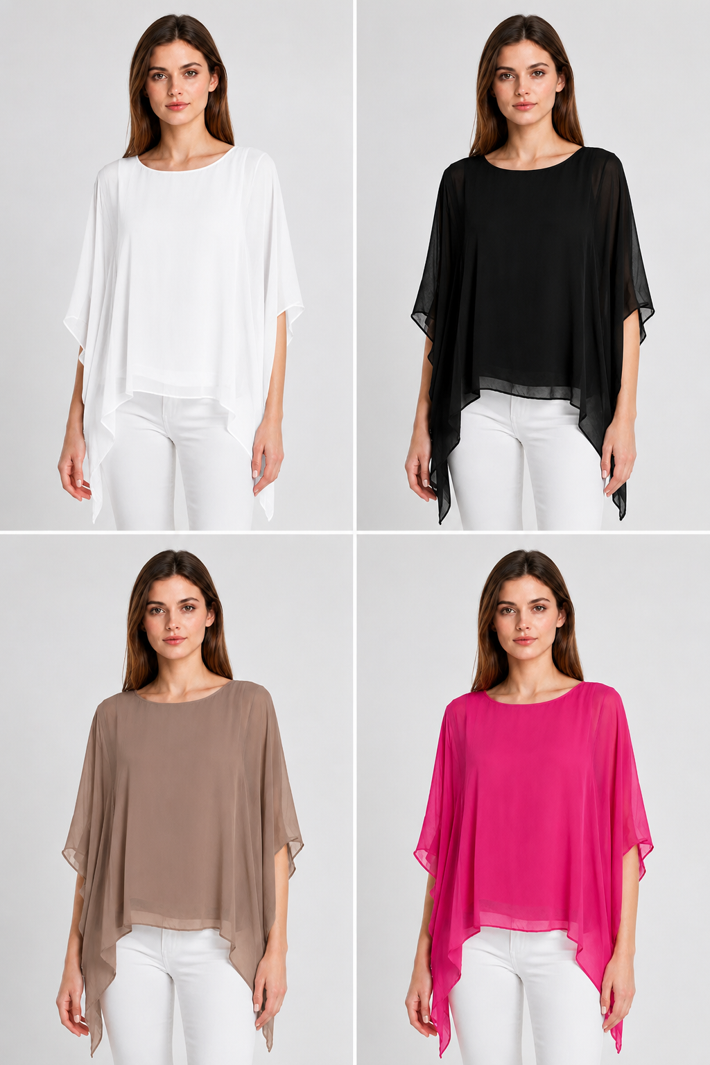 Silk & Viscose Overlay Top with Built-In Vest