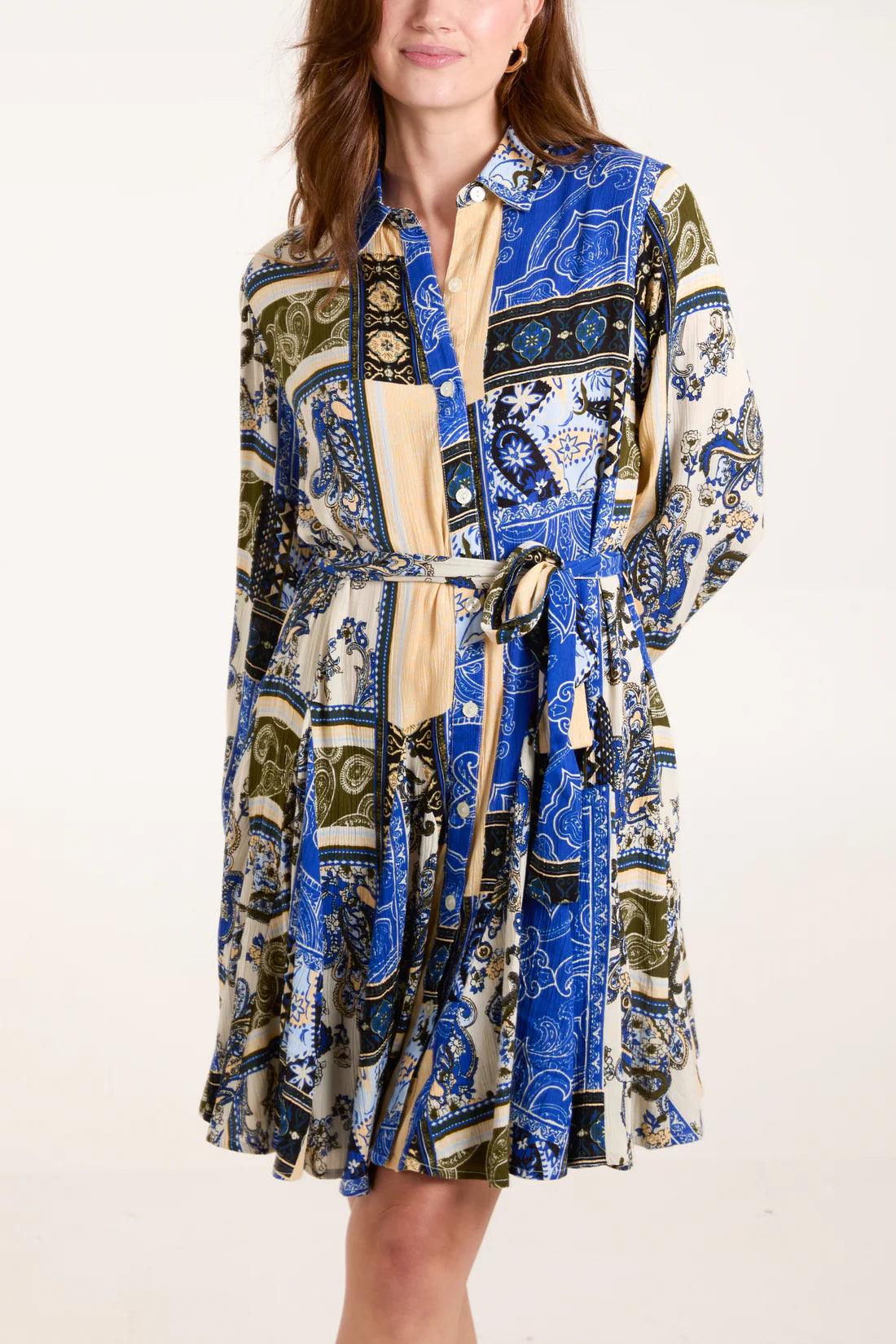 Paisley Print Shirt Dress