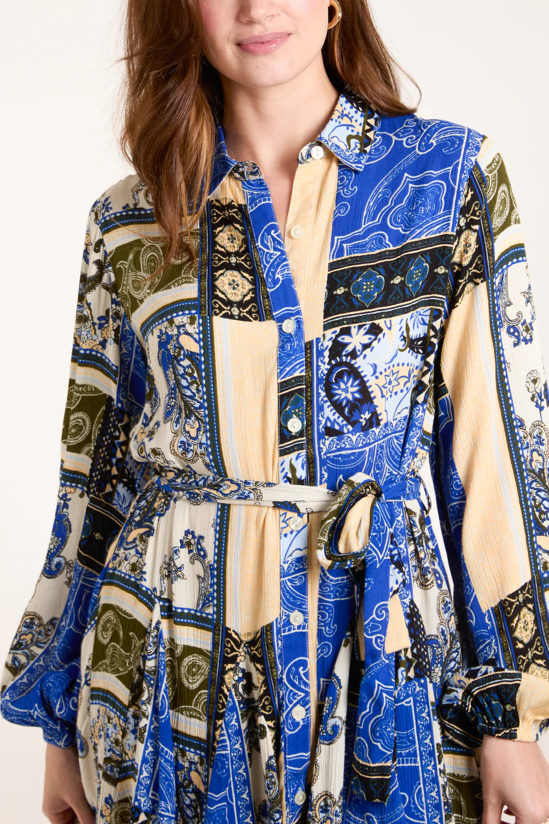 Paisley Print Shirt Dress