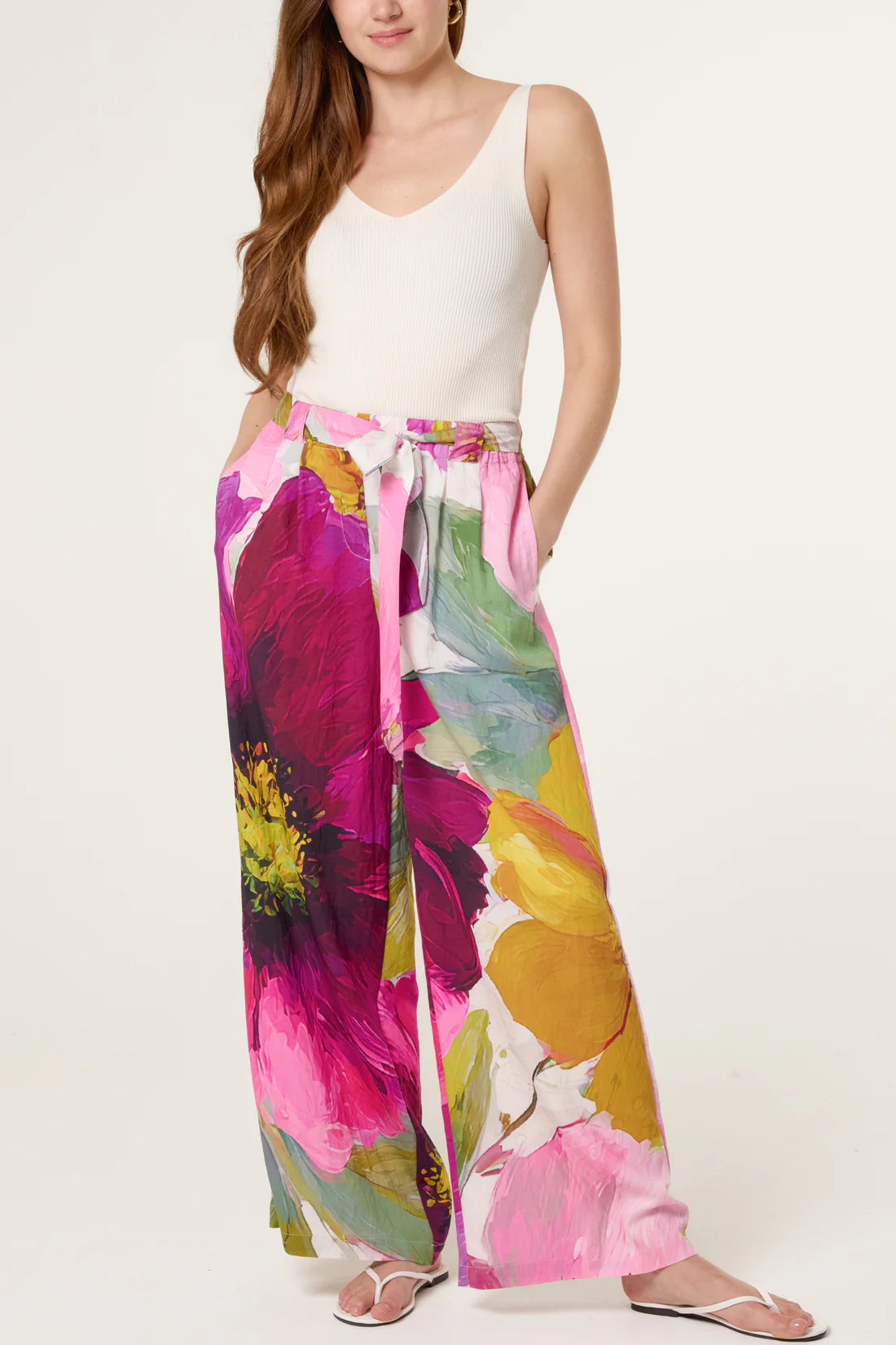 Floral Wide Leg Trousers