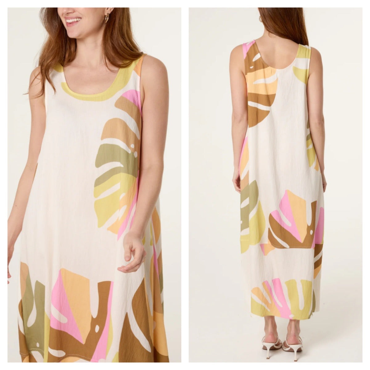 Tropical Leaf Print Dress
