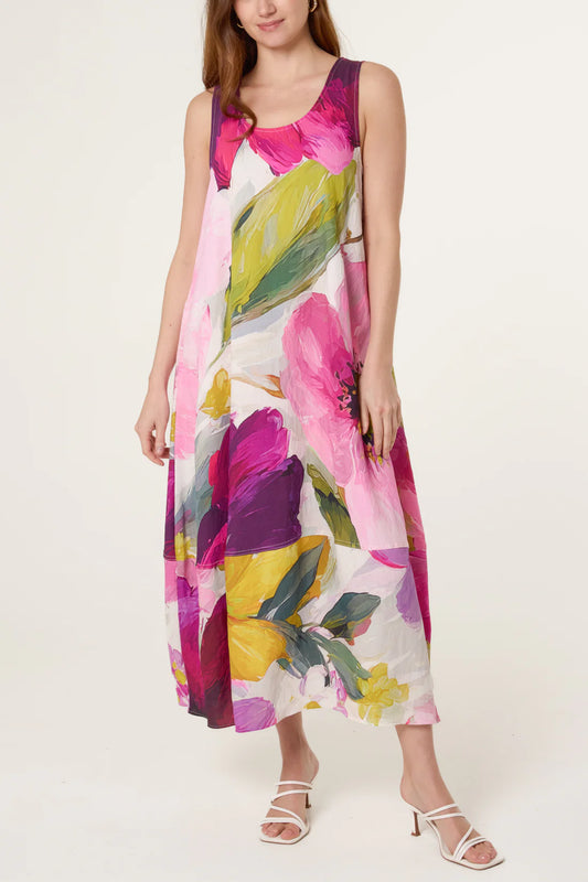 Bold Floral Print Dress
