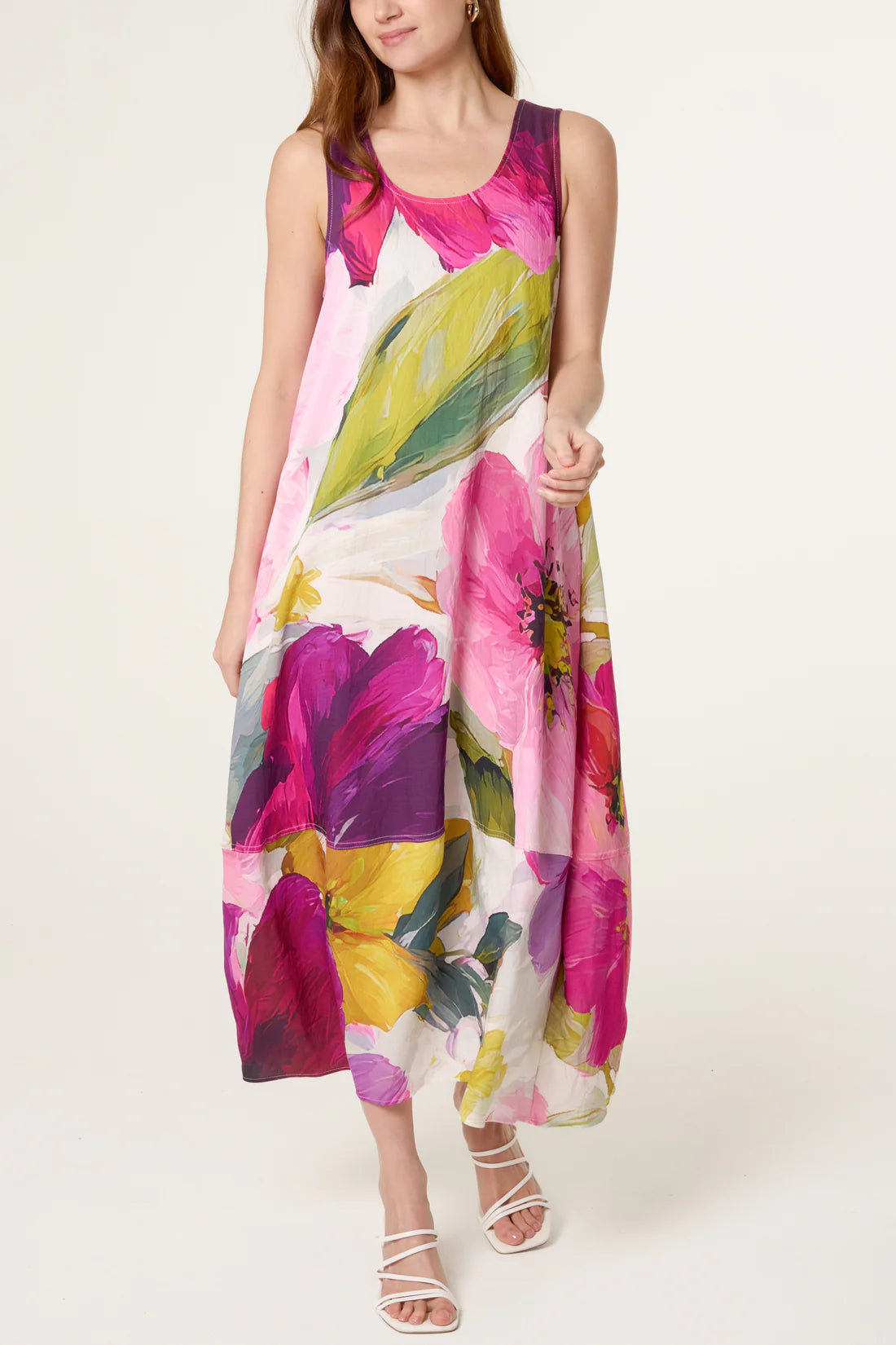 Bold Floral Print Dress