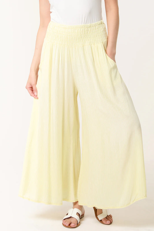 Pin Striped Wide Leg Trousers – Lemon