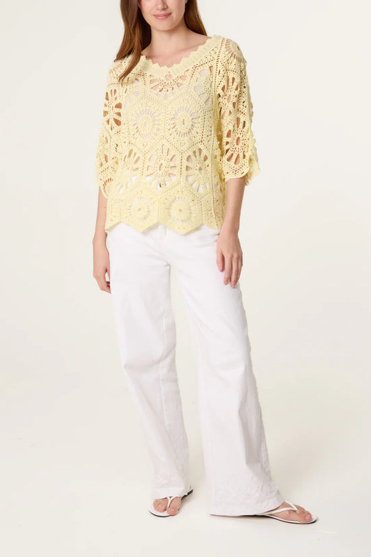 Crochet Lace Top – Lemon