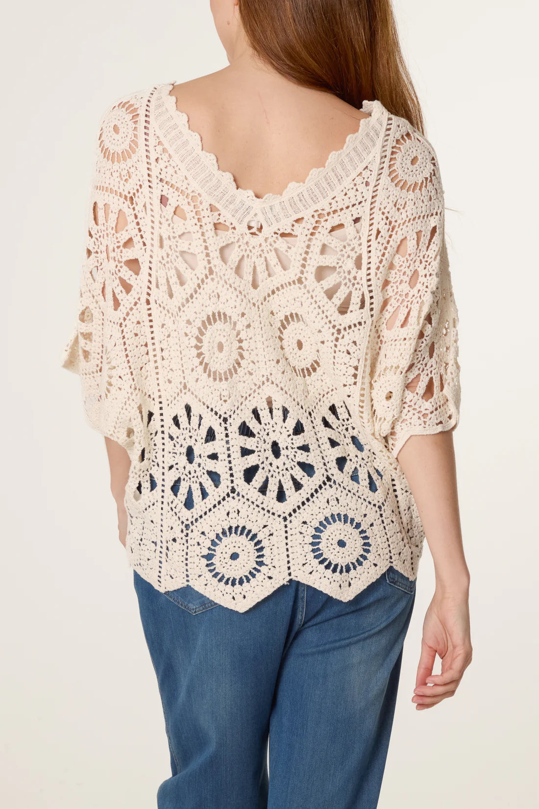 Crochet Lace Top – Beige