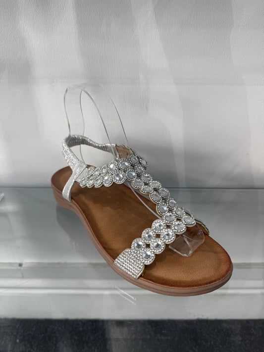 Beaded Crystal Slingback Sandals
