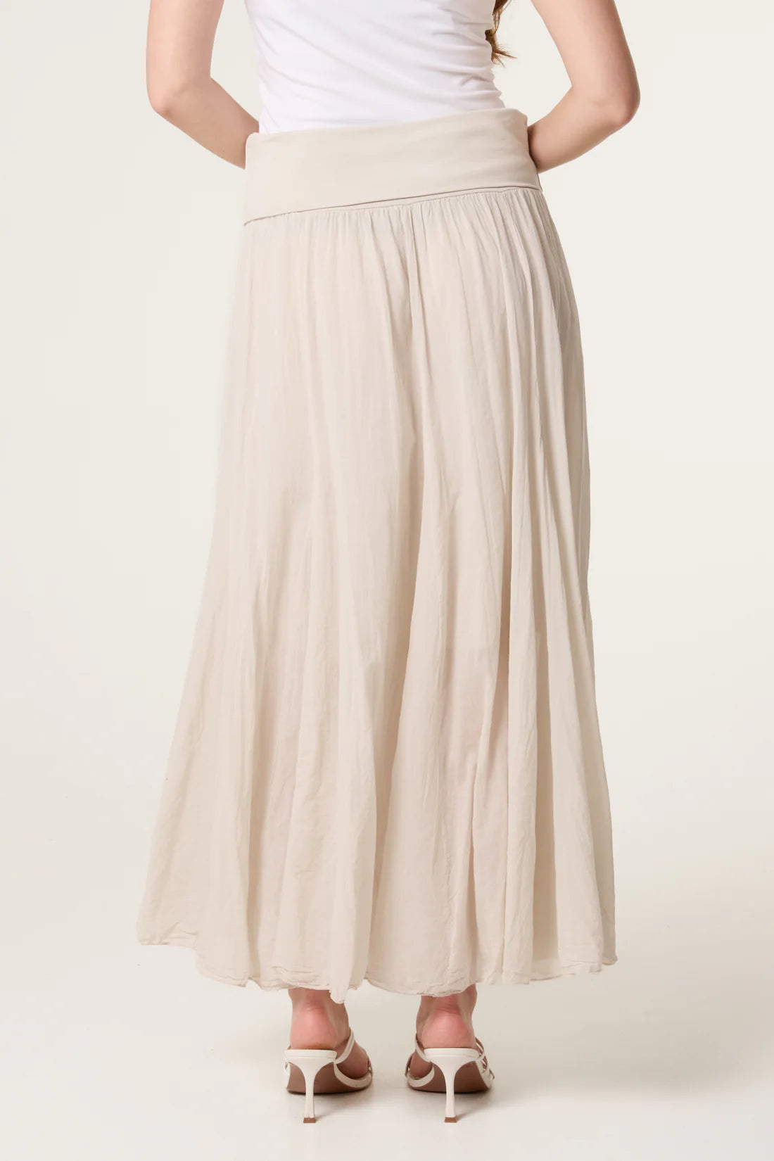 Italian Crinkle Waistband Maxi Skirt