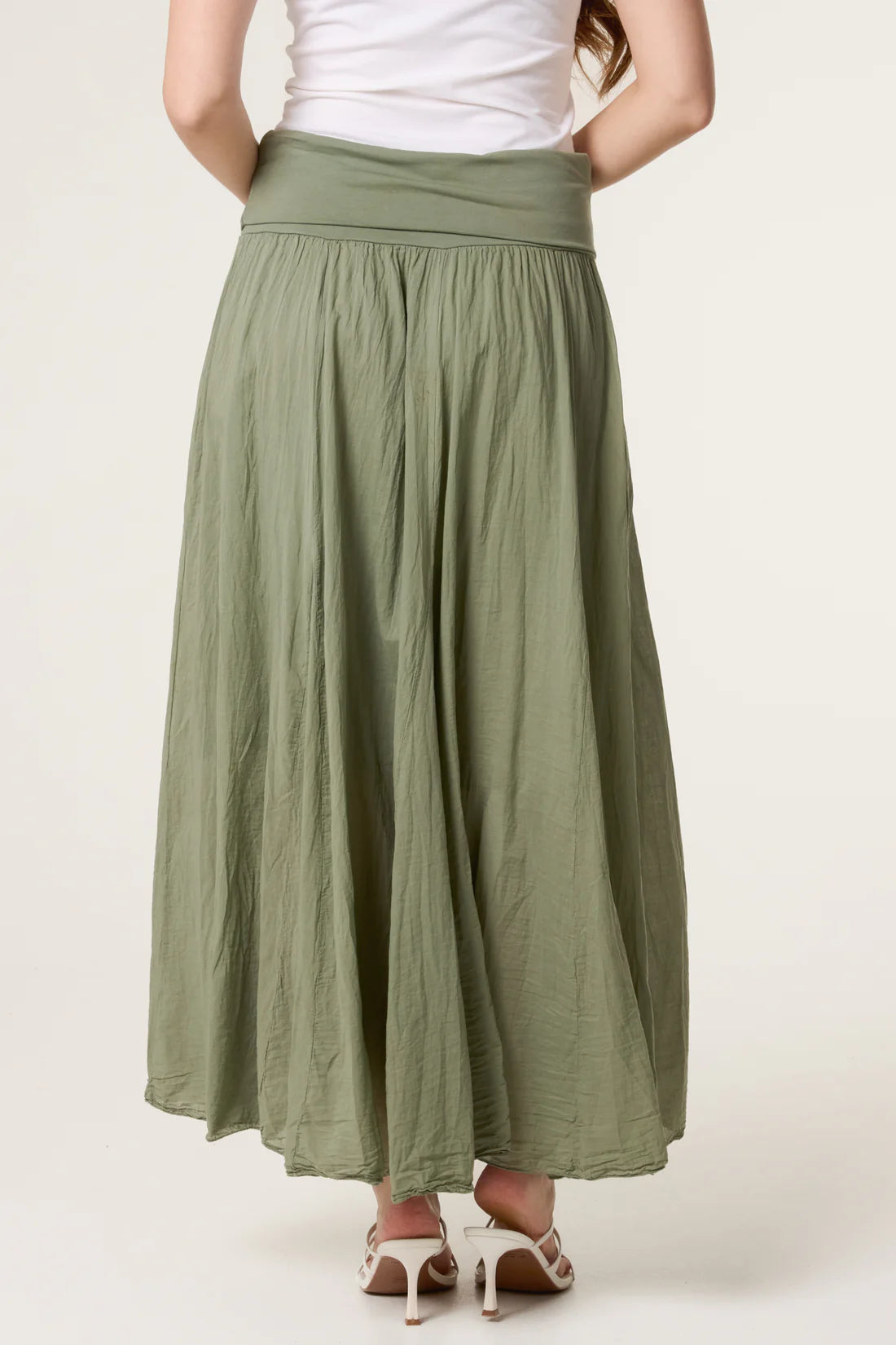 Italian Crinkle Waistband Maxi Skirt