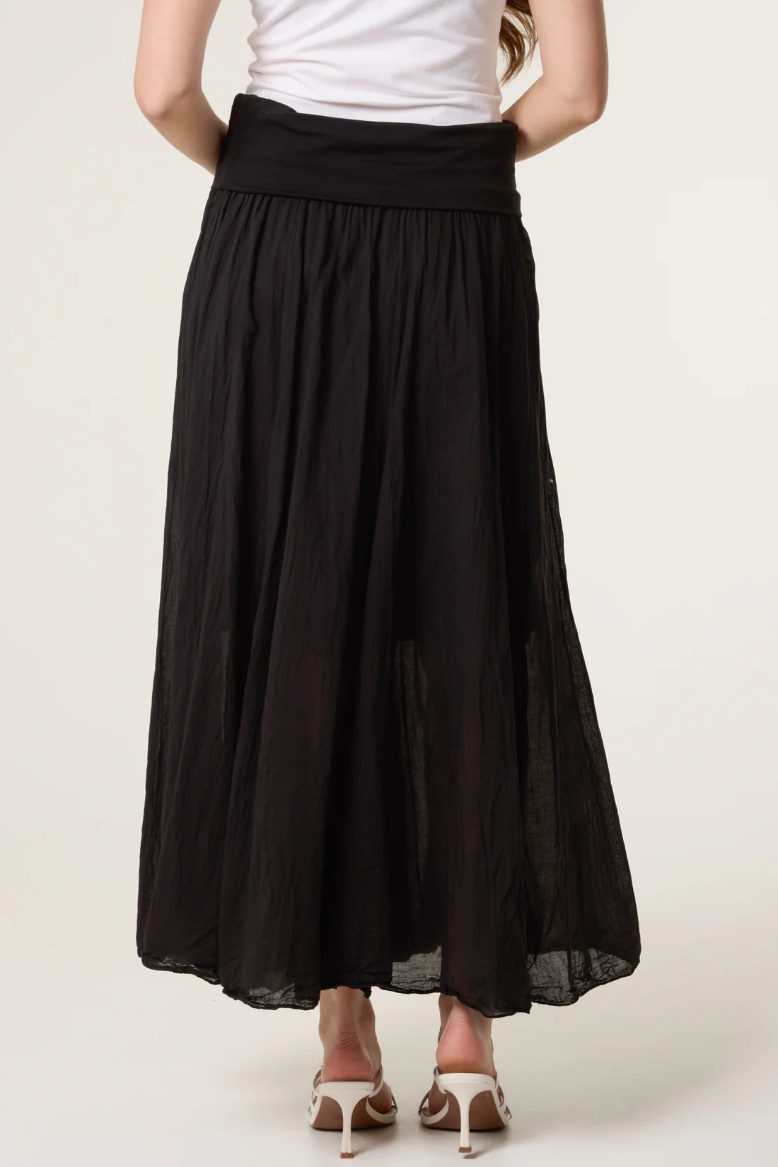 Italian Crinkle Waistband Maxi Skirt