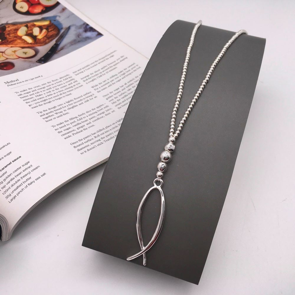 Silver Fish Pendant Necklace