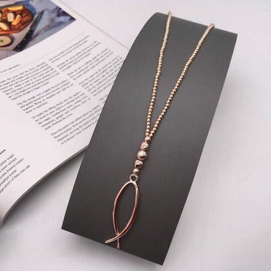 Gold Fish Pendant Necklace