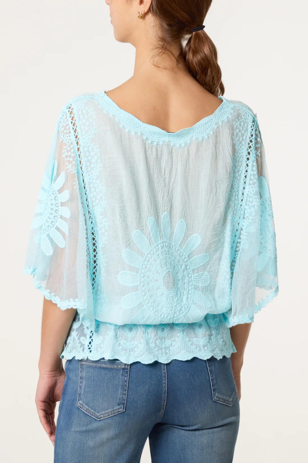 Sunflower Lace Sleeve Blouse