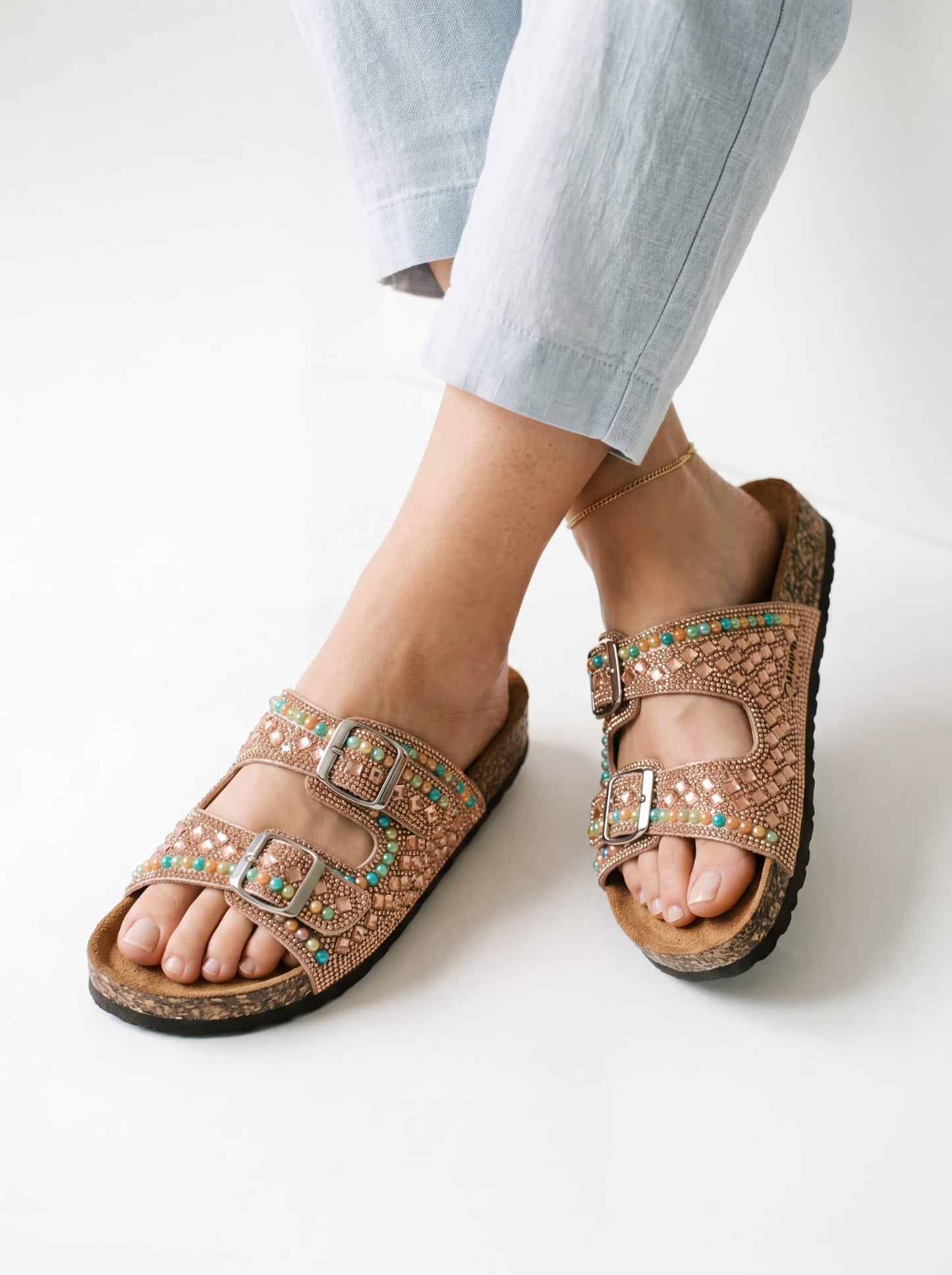 Sparkle Double Buckle Sandals