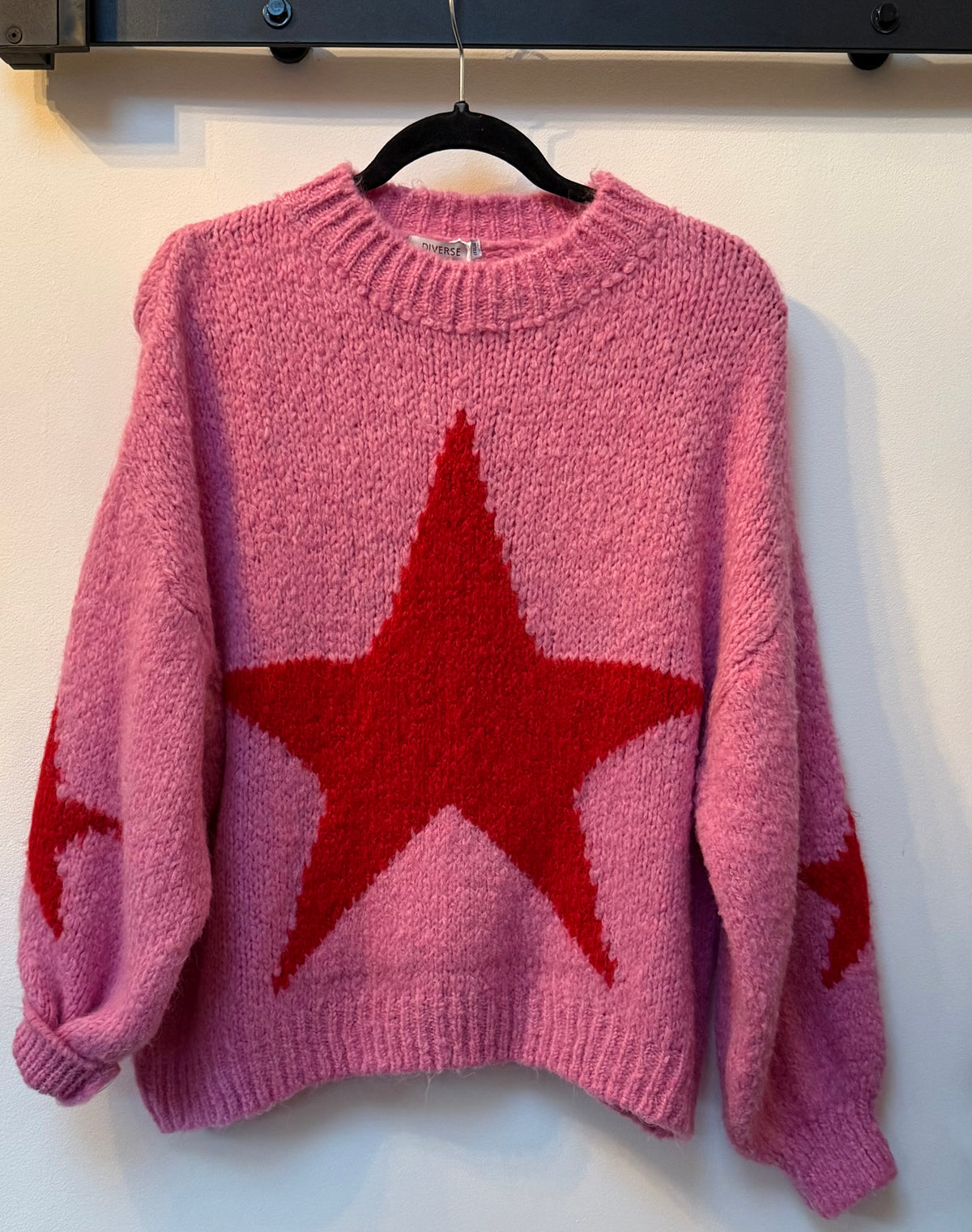 Star Balloon Sleeve Jumper – Pink